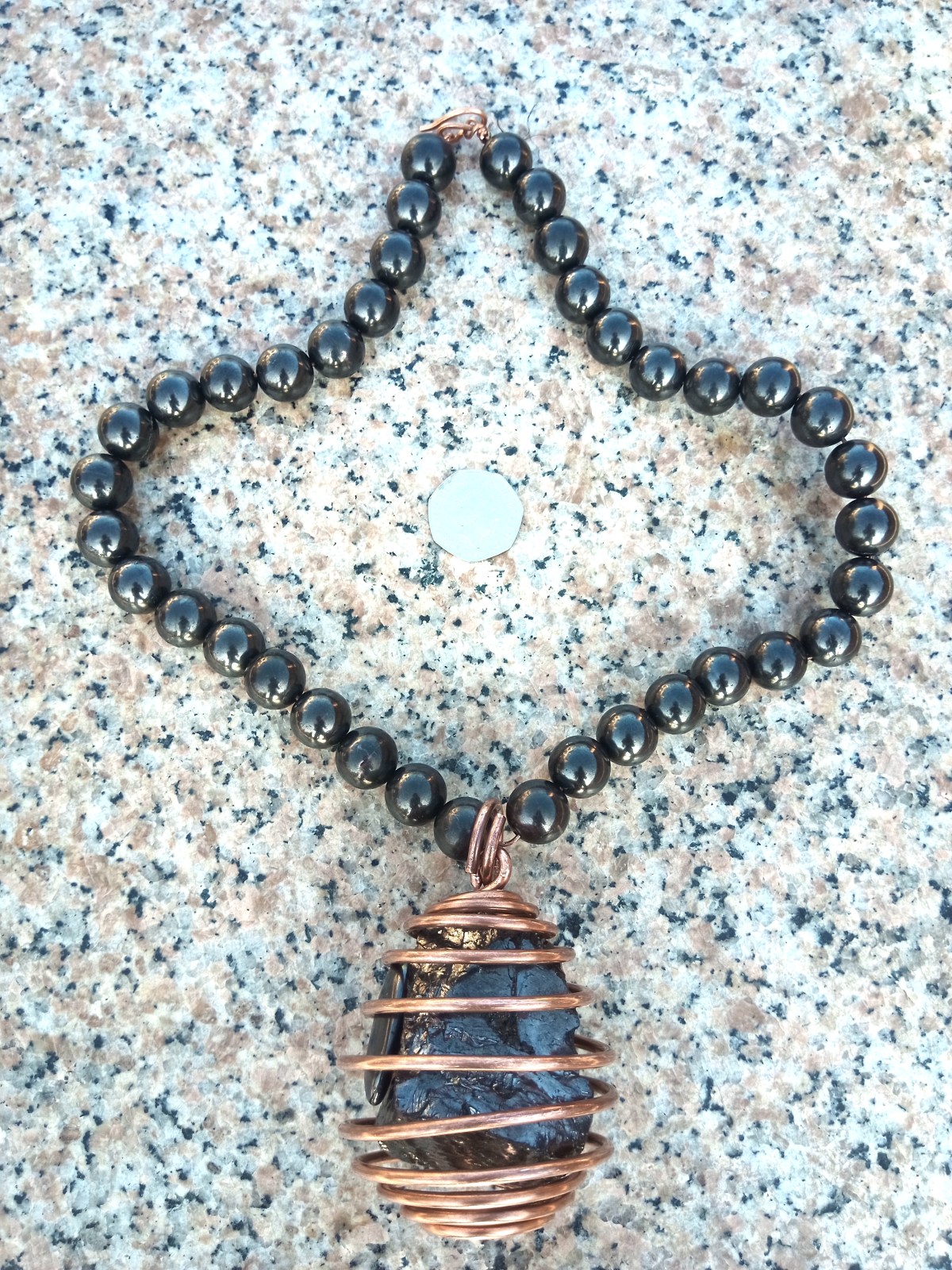 Shungite Beaded Pendant Necklace – Style&nbsp;1